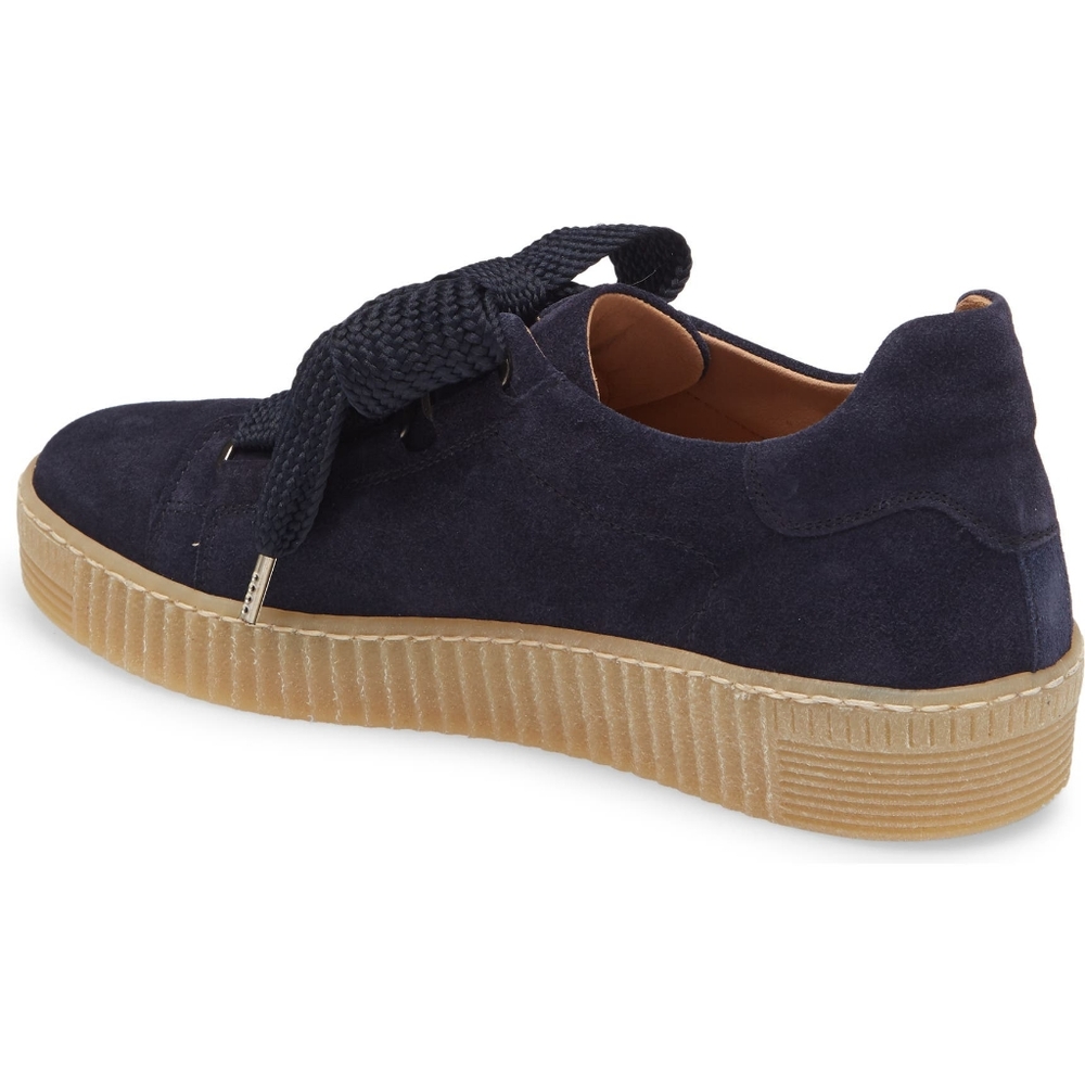 Gabor Navy Suede Platform Sneakers with Gum Sole - Picture 2 of 11